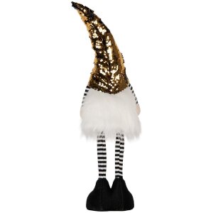 Clayre & Eef Décoration Nain avec LED Doré 8x12x56 cm