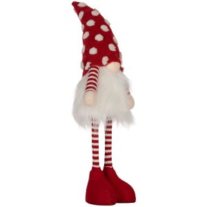 Clayre & Eef 66328 Nain Décoratif LED Rouge et Blanc 56 cm