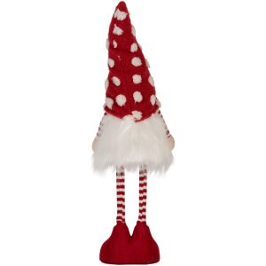 Clayre & Eef 66328 Nain Décoratif LED Rouge et Blanc 56 cm