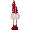 Clayre & Eef 66328 Nain Décoratif LED Rouge et Blanc 56 cm