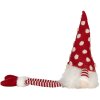 Clayre & Eef Nain Décoratif LED 16x12x32/60 cm Rouge et Blanc