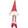 Clayre & Eef Nain Décoratif LED 16x12x32/60 cm Rouge et Blanc