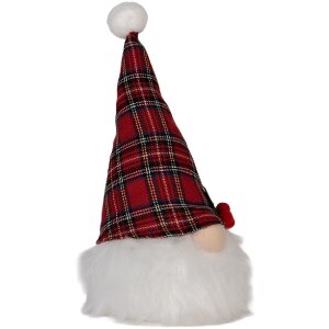 Clayre & Eef 66332 Décoration Nain LED Rouge-Blanc 10x10x25 cm