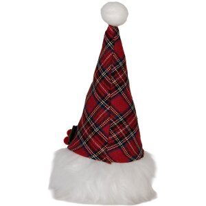 Clayre & Eef 66332 Décoration Nain LED Rouge-Blanc 10x10x25 cm