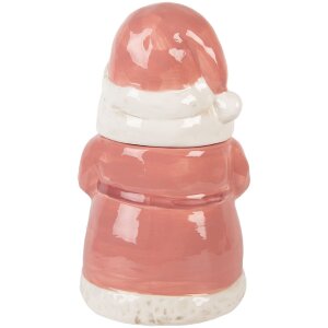 Pot à provisions Clayre & Eef rose et blanc 15x26 cm