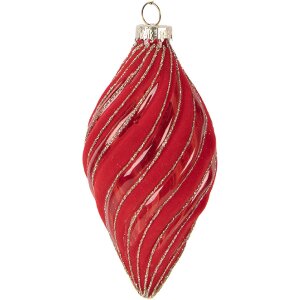 Boule de Noël Rouge Ø 7x13 cm Clayre & Eef
