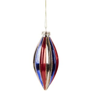 Boule de Noël Multicolore 6x13 cm Clayre & Eef