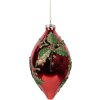 Boule de Noël Ø 8x15 cm Rouge Vert Verre Clayre & Eef 6GL5108