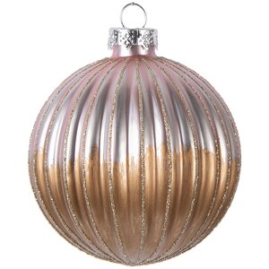 Boule de Noël Clayre & Eef 6GL5112 Ø 8x8 cm Marron & Rose