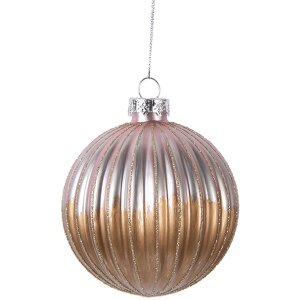 Boule de Noël Clayre & Eef 6GL5112 Ø 8x8 cm Marron & Rose