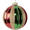 Clayre & Eef Boule de Noël Ø 10x11 cm Vert Rouge