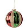 Clayre & Eef Boule de Noël Ø 10x11 cm Vert Rouge