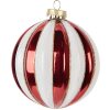 Clayre & Eef Boule de Noël Rouge et Blanc Ø 10x11 cm