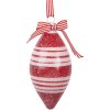 Clayre & Eef Boule de Noël Rouge et Blanc 6x13 cm
