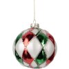 Clayre & Eef Boule de Noël Ø 10 cm Blanc et Rouge
