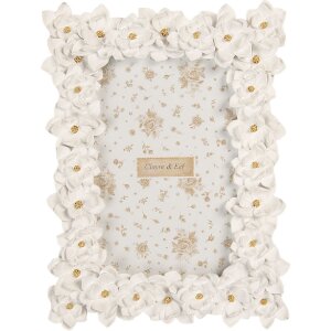 Cadre Photo Clayre & Eef 2F1360S 15x21 cm 10x15 cm Blanc Or