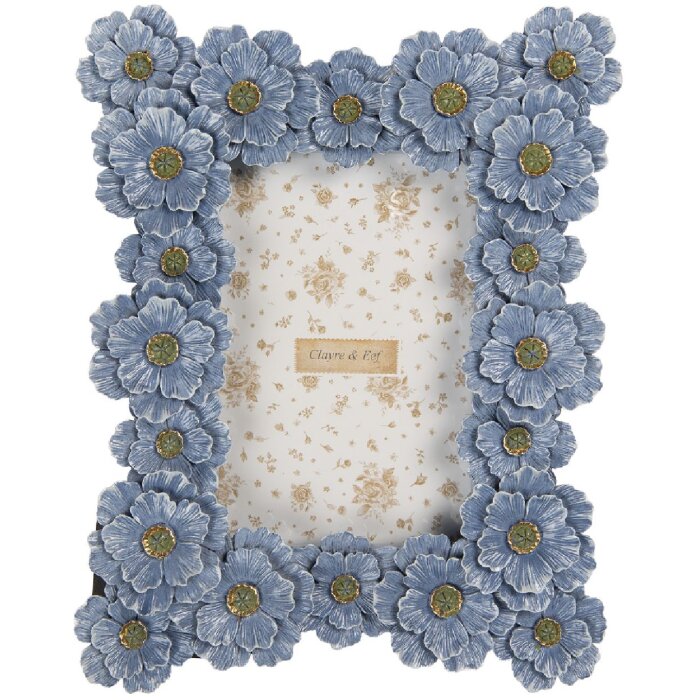 Cadre Photo Clayre & Eef 2F1366S 19x3x25 cm 10x15 cm Bleu Vert