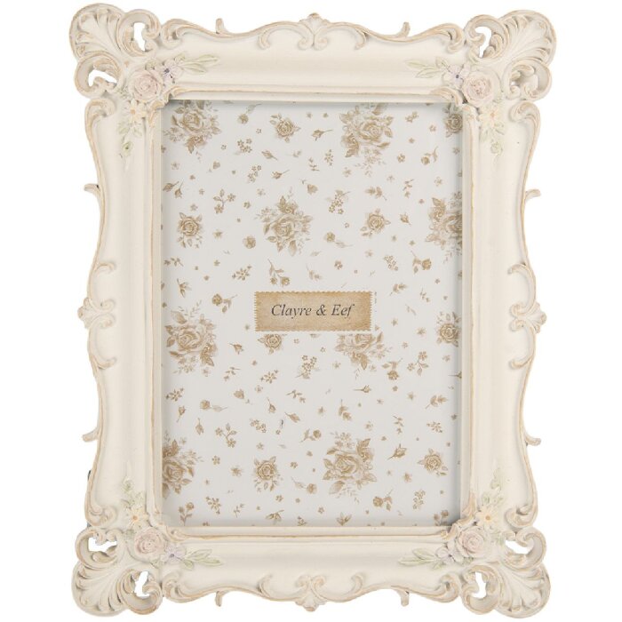 Clayre & Eef 2F1371M Cadre Photo 19x24 cm Blanc 13x18 cm