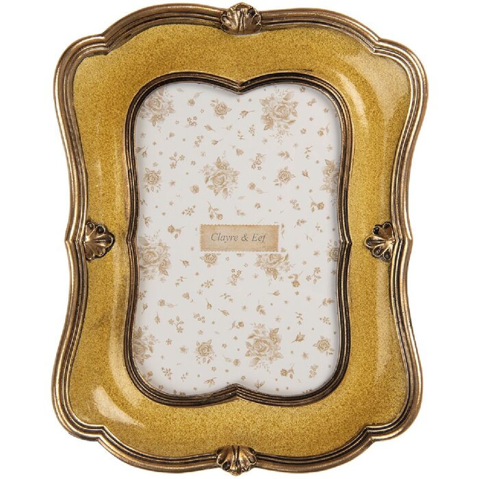 Clayre & Eef 2F1346 cadre photo 17x3x21 cm 10x15 cm doré marron