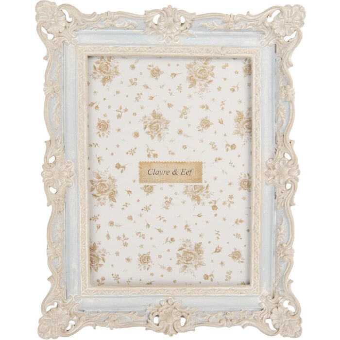 Cadre Photo Clayre & Eef 18x23 cm 13x18 cm Bleu et Blanc