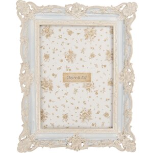 Cadre Photo Clayre & Eef 18x23 cm 13x18 cm Bleu et Blanc