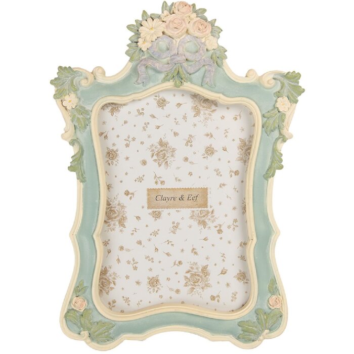Clayre & Eef 2F1362M Cadre photo 19x26cm Vert Beige 13x18cm