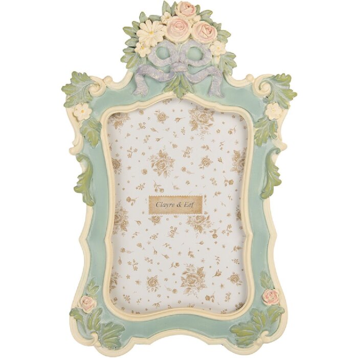 Clayre & Eef 2F1362S Cadre Photo 10x15 cm Vert & Beige