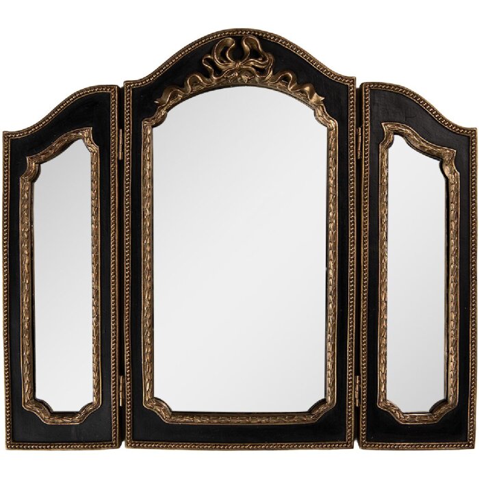 Clayre & Eef 62S317 Miroir Noir et Doré 38x34 cm