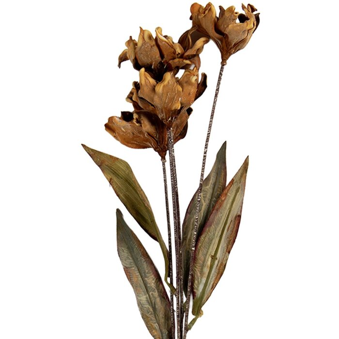 Clayre & Eef Branche décorative avec fleurs 8x5x60 cm marron