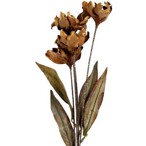 Clayre & Eef Branche décorative avec fleurs 8x5x60 cm marron