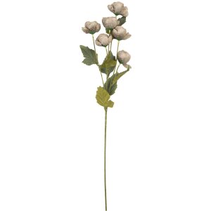 Clayre & Eef Branche Décorative Fleurs Gris-Vert 63cm