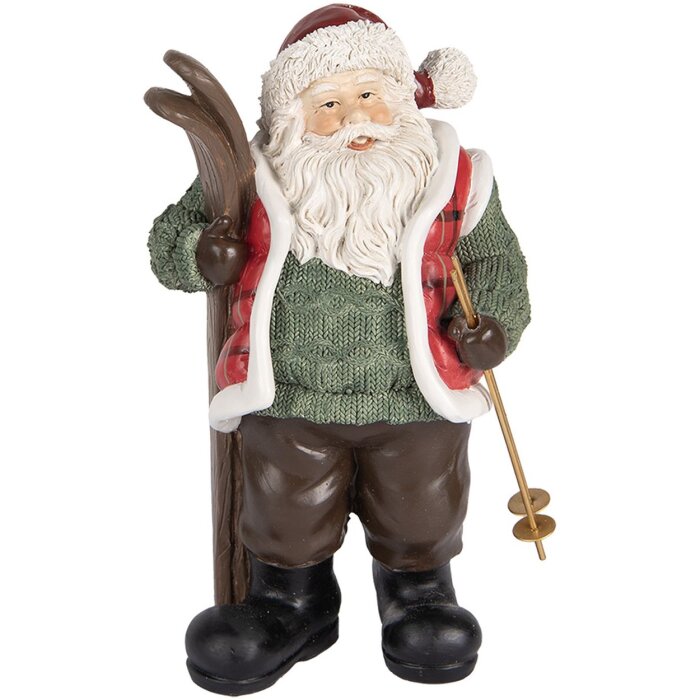 Décoration Père Noël Clayre & Eef 6PR5524 15x11x25 cm Vert et Brun
