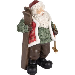 Décoration Père Noël Clayre & Eef 6PR5524 15x11x25 cm Vert et Brun