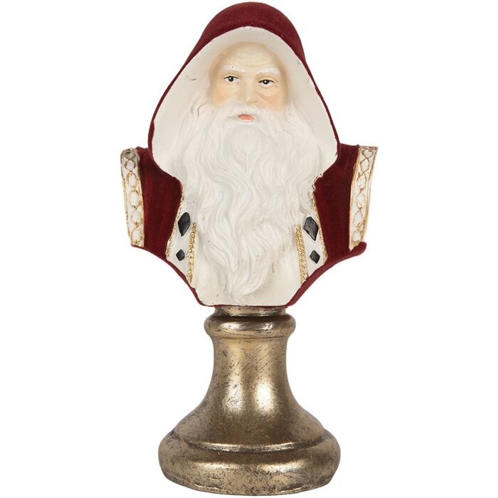 Buste de Noël Clayre & Eef 9x7x15 cm Rouge & Blanc