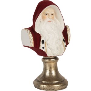 Buste de Noël Clayre & Eef 9x7x15 cm Rouge & Blanc