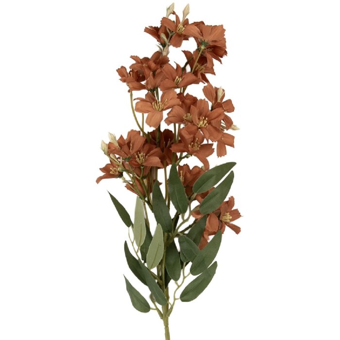 Clayre & Eef Branche Décorative avec Fleurs 10x10x72 cm Marron/Vert