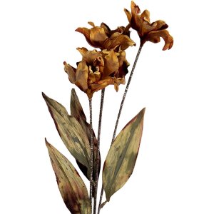 Clayre & Eef Branche décorative avec fleurs 8x5x60 cm Orange