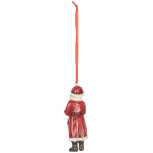 Décoration suspension Père Noël Clayre & Eef 4x3x11 cm Rot Weiß