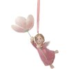 Clayre & Eef Ange Décoration Suspendue 7x5x13 cm Rose Beige