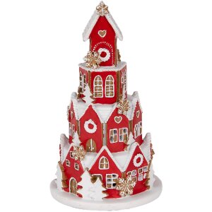 Clayre & Eef Déco Maison LED 13x22 cm Rouge et Blanc