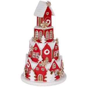Clayre & Eef Déco Maison LED 13x22 cm Rouge et Blanc