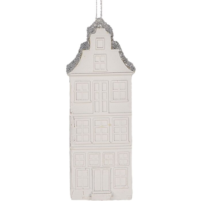 Décoration suspendue Maison Clayre & Eef 4x4x11 cm Blanc Argenté