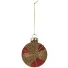 Boule de Noël Clayre & Eef Rouge Doré 6x3x7 cm