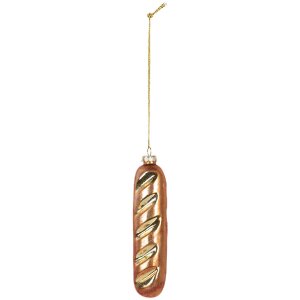 Ornement de Noël Clayre & Eef 6GL5233 4x3x15 cm Brun et Doré