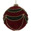Clayre & Eef Boule de Noël Ø 8 cm Rot-Grün