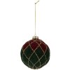Boule de Noël Clayre & Eef Rouge et Verte Ø 10 cm