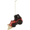 Ornement de Noël Clayre & Eef 6GL5239 12x4x8 cm Rouge Noir