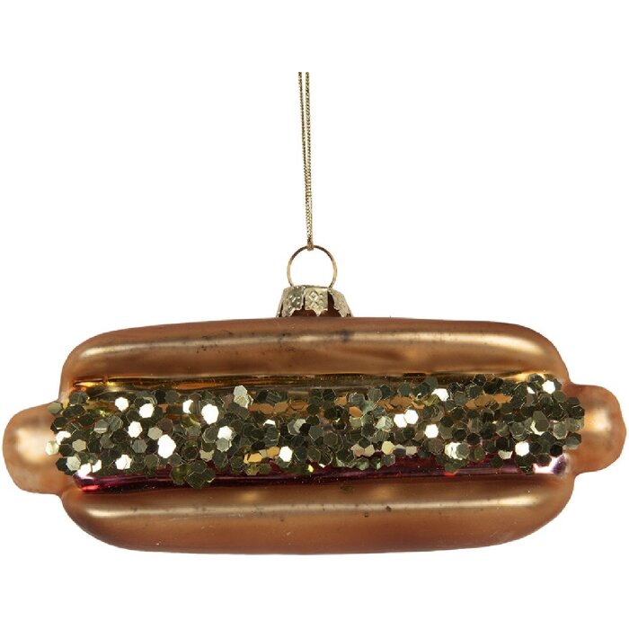 Clayre & Eef Ornement de Noël 13x4x6 cm Marron-Rouge