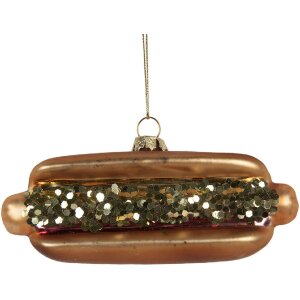 Clayre & Eef Ornement de Noël 13x4x6 cm Marron-Rouge