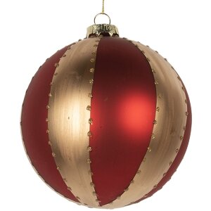 Boule de Noël Clayre & Eef 6GL5244L Doré et Rouge 12cm